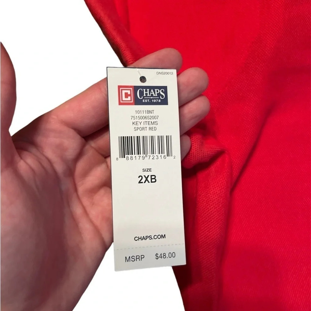 CHAPS red short sleeve polo shirt - Picture 3 of 3